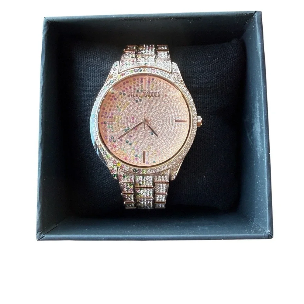 Steve Madden Rose Gold with Rhinestones Watch‎ NWT